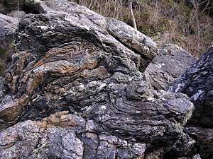 Severely-crumpled-metamorphic-rock-by-Moine-Thrust-Kirkton-Lochalsh